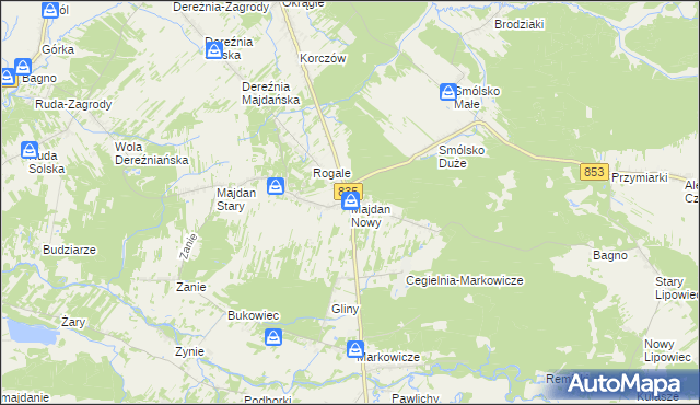 mapa Majdan Nowy, Majdan Nowy na mapie Targeo