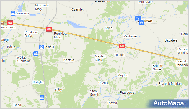 mapa Majdan Suski, Majdan Suski na mapie Targeo