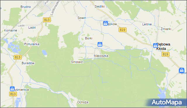 mapa Makoszka, Makoszka na mapie Targeo