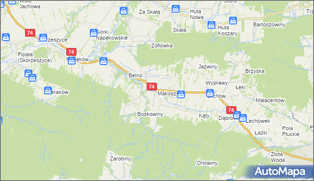 mapa Makoszyn, Makoszyn na mapie Targeo