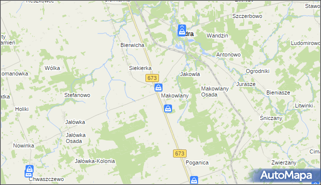 mapa Makowlany, Makowlany na mapie Targeo