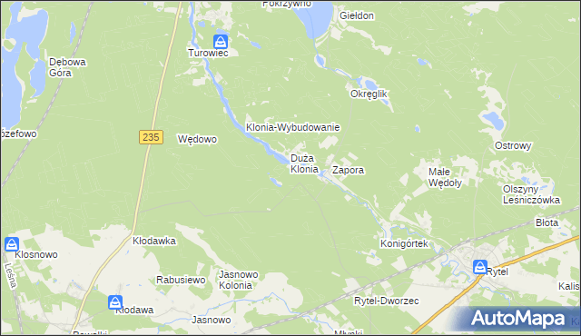 mapa Mała Klonia gmina Czersk, Mała Klonia gmina Czersk na mapie Targeo