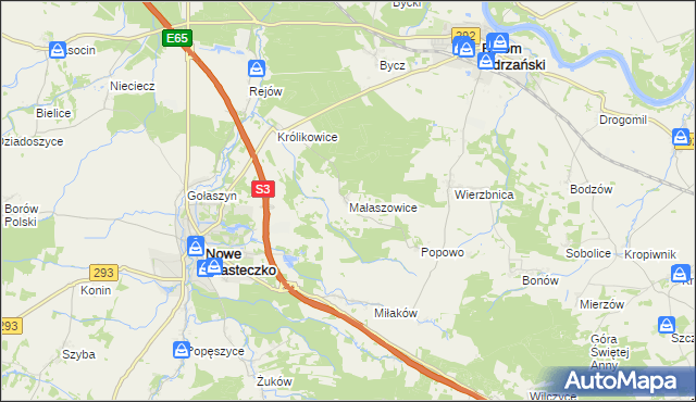 mapa Małaszowice, Małaszowice na mapie Targeo