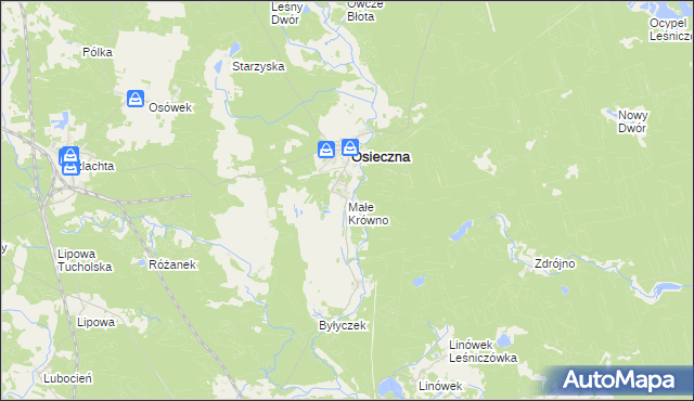 mapa Małe Krówno, Małe Krówno na mapie Targeo