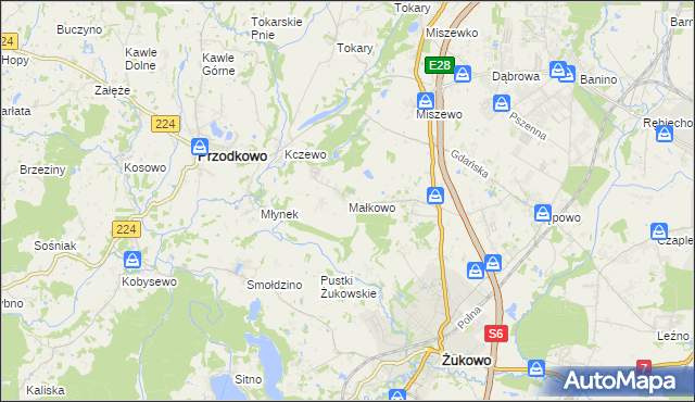 mapa Małkowo, Małkowo na mapie Targeo