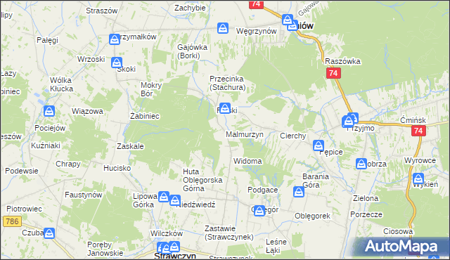 mapa Malmurzyn, Malmurzyn na mapie Targeo