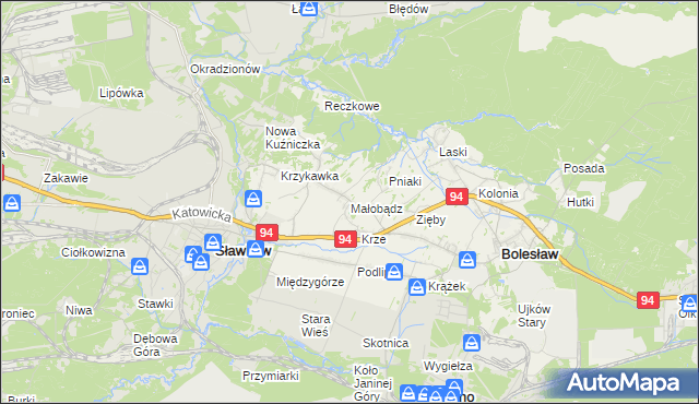 mapa Małobądz, Małobądz na mapie Targeo