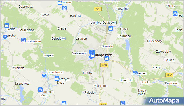 mapa Małogoszcz, Małogoszcz na mapie Targeo