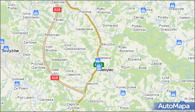 mapa Małówka, Małówka na mapie Targeo