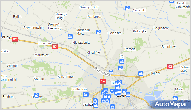 mapa Małszyce gmina Łowicz, Małszyce gmina Łowicz na mapie Targeo