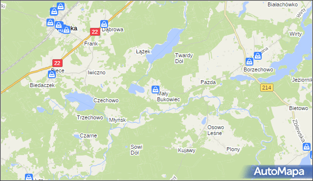 mapa Mały Bukowiec, Mały Bukowiec na mapie Targeo