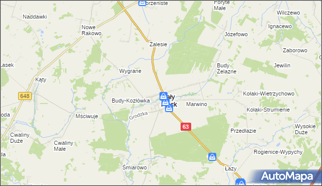 mapa Mały Płock, Mały Płock na mapie Targeo