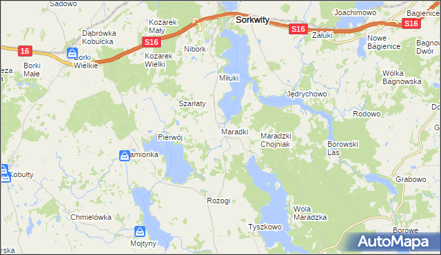 mapa Maradki, Maradki na mapie Targeo