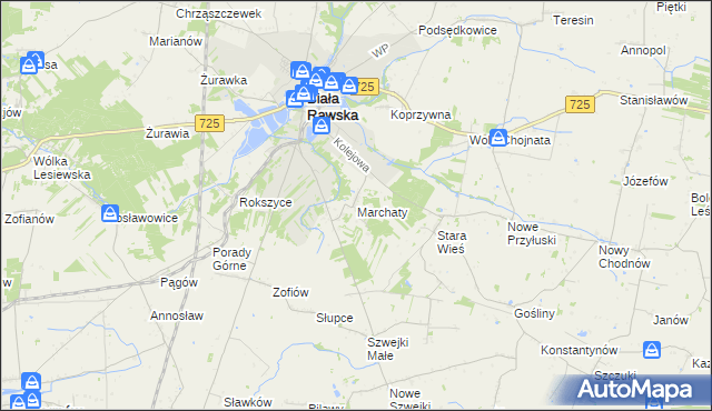 mapa Marchaty, Marchaty na mapie Targeo