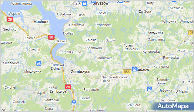 mapa Marcówka, Marcówka na mapie Targeo