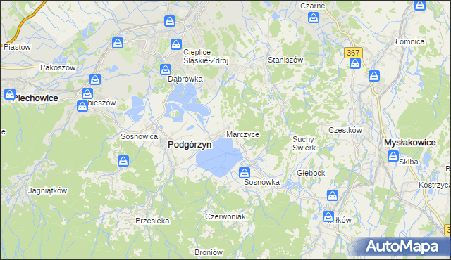 mapa Marczyce, Marczyce na mapie Targeo