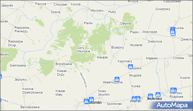 mapa Maręże, Maręże na mapie Targeo
