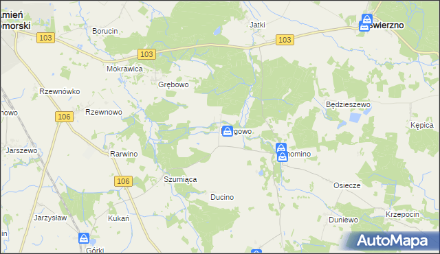 mapa Margowo, Margowo na mapie Targeo