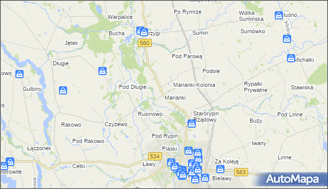 mapa Marianki gmina Rypin, Marianki gmina Rypin na mapie Targeo