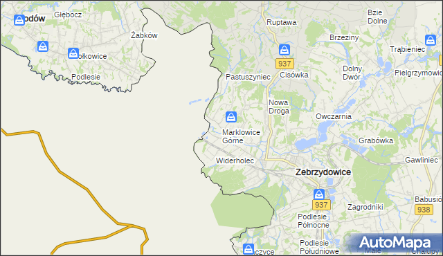 mapa Marklowice Górne, Marklowice Górne na mapie Targeo