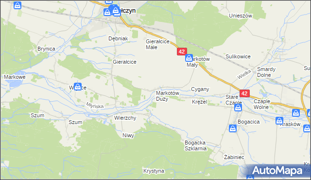 mapa Markotów Duży, Markotów Duży na mapie Targeo