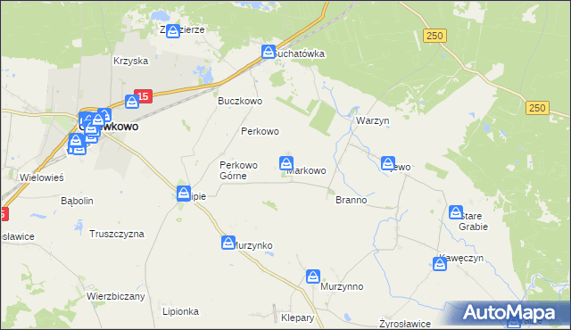 mapa Markowo gmina Gniewkowo, Markowo gmina Gniewkowo na mapie Targeo