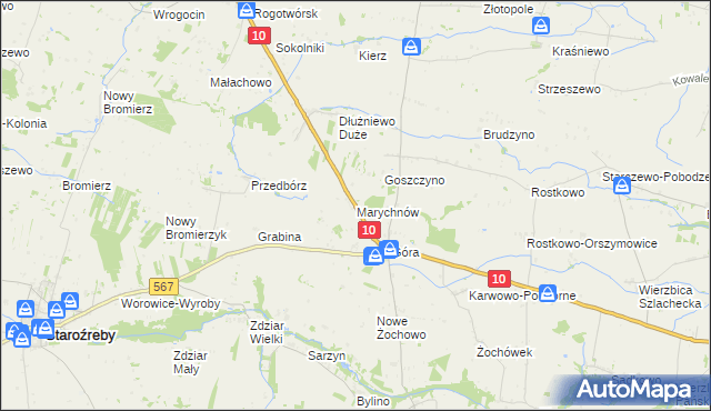 mapa Marychnów, Marychnów na mapie Targeo