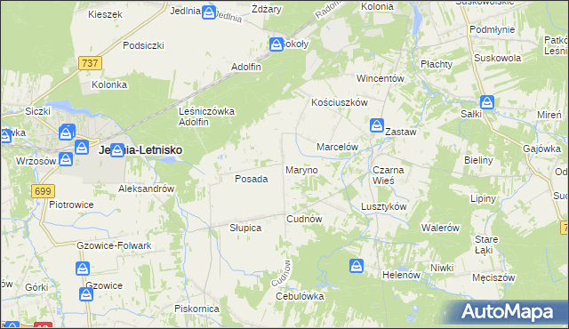 mapa Maryno, Maryno na mapie Targeo