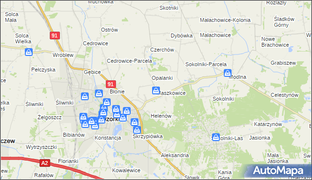 mapa Maszkowice gmina Ozorków, Maszkowice gmina Ozorków na mapie Targeo