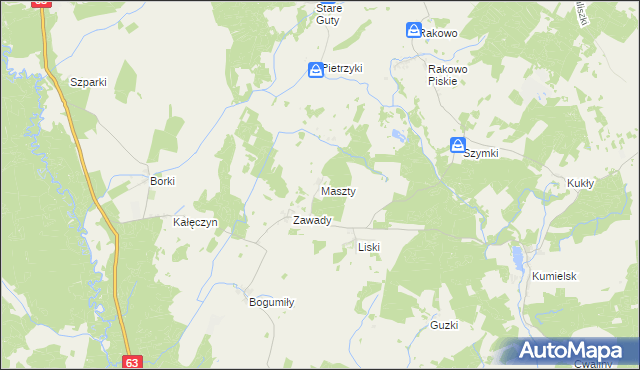 mapa Maszty, Maszty na mapie Targeo
