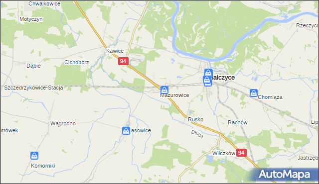 mapa Mazurowice, Mazurowice na mapie Targeo