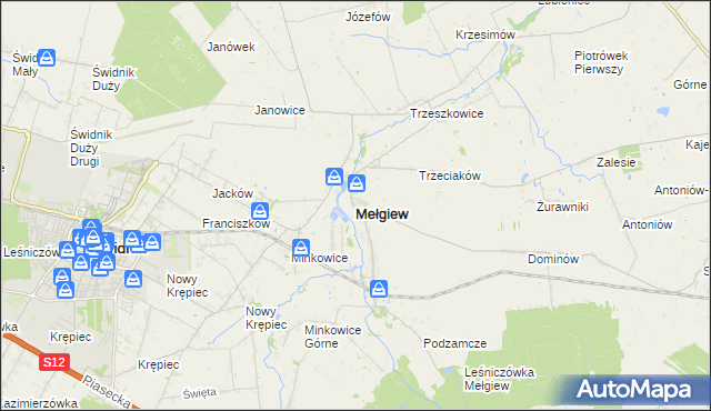 mapa Mełgiew, Mełgiew na mapie Targeo