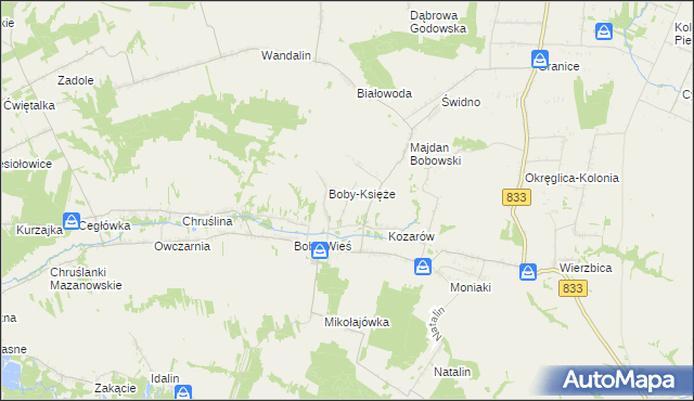 mapa Metelin gmina Urzędów, Metelin gmina Urzędów na mapie Targeo