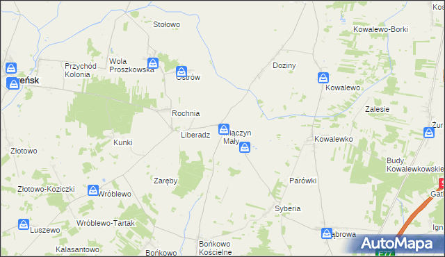 mapa Miączyn Mały, Miączyn Mały na mapie Targeo