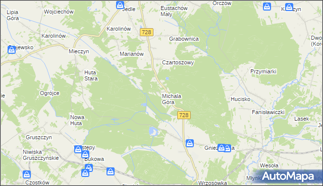 mapa Michala Góra, Michala Góra na mapie Targeo