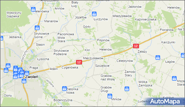 mapa Michalin gmina Zwoleń, Michalin gmina Zwoleń na mapie Targeo