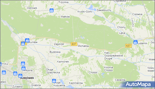 mapa Michałów gmina Halinów, Michałów gmina Halinów na mapie Targeo