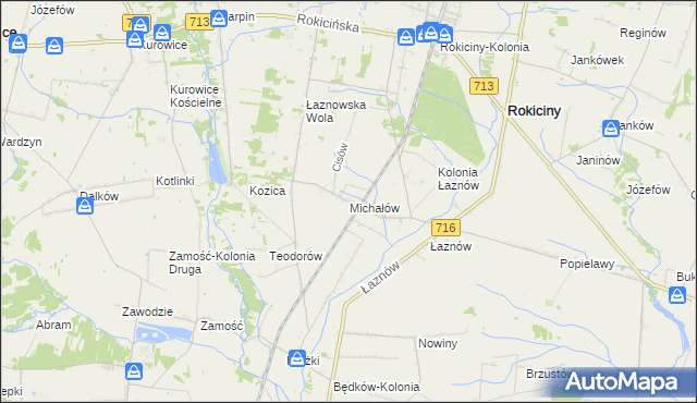 mapa Michałów gmina Rokiciny, Michałów gmina Rokiciny na mapie Targeo