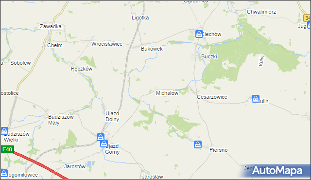 mapa Michałów gmina Środa Śląska, Michałów gmina Środa Śląska na mapie Targeo