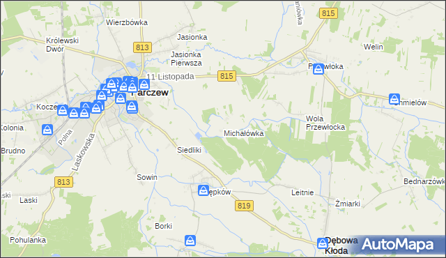 mapa Michałówka gmina Parczew, Michałówka gmina Parczew na mapie Targeo
