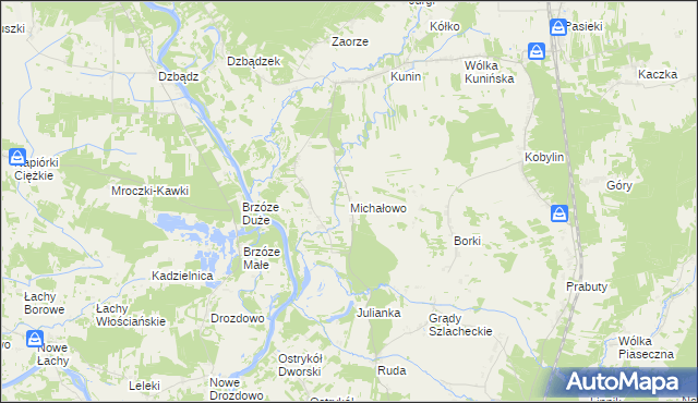 mapa Michałowo gmina Goworowo, Michałowo gmina Goworowo na mapie Targeo