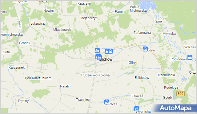 mapa Michów powiat lubartowski, Michów powiat lubartowski na mapie Targeo