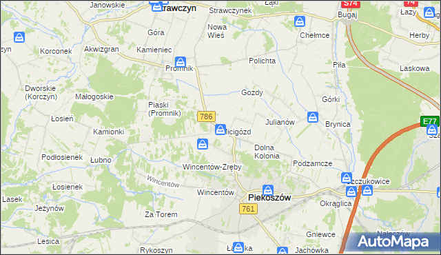 mapa Micigózd, Micigózd na mapie Targeo