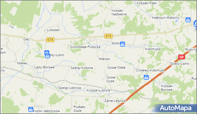 mapa Mieczki gmina Rutki, Mieczki gmina Rutki na mapie Targeo