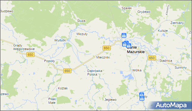 mapa Mieczniki, Mieczniki na mapie Targeo