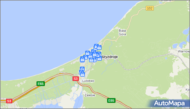 mapa Międzyzdroje, Międzyzdroje na mapie Targeo