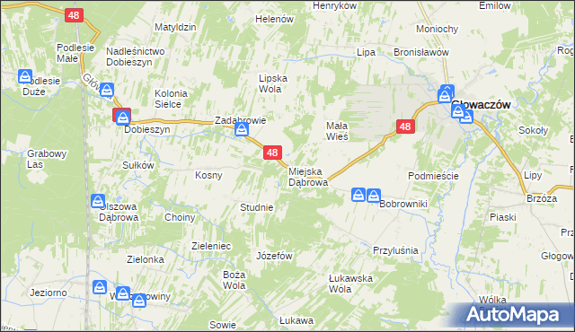 mapa Miejska Dąbrowa, Miejska Dąbrowa na mapie Targeo