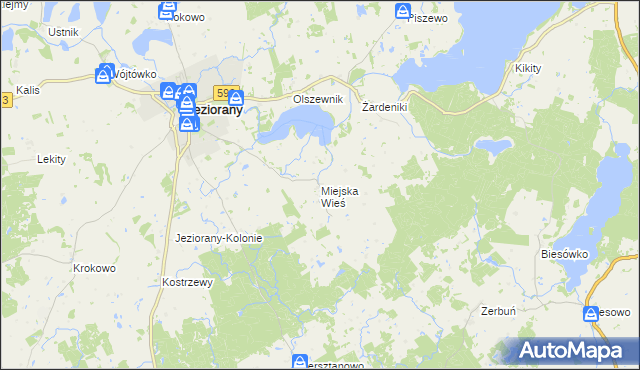 mapa Miejska Wieś, Miejska Wieś na mapie Targeo