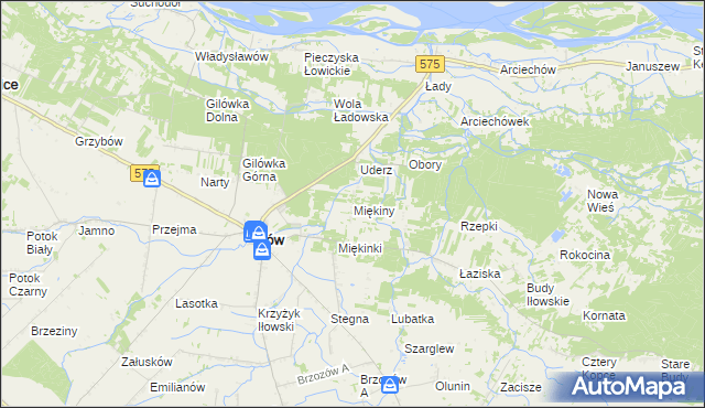 mapa Miękiny, Miękiny na mapie Targeo