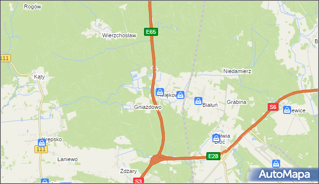 mapa Miękowo gmina Goleniów, Miękowo gmina Goleniów na mapie Targeo